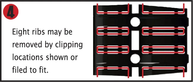 ZSM installation illustration 4. Image shows clipping locations to adapt ZSM to 20 gauge firearms.