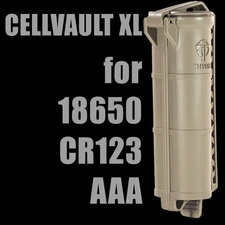 Cellvault XL for 18650, CR123, and AAA batteries