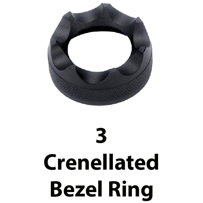 Image of Alpha crenellated bezel ring