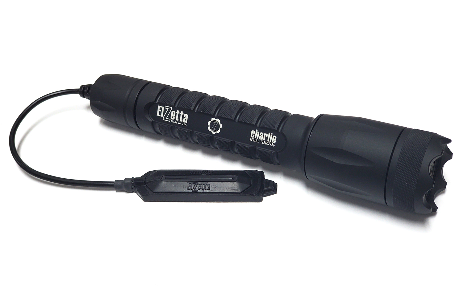 Charlie High Candela 3-Cell Flashlight with Crenelated Bezel and 5-inch Tape Switch