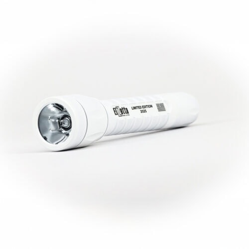 Elzetta Charlie 3-cell flashlight with Cerakote Stormtrooper White finish.