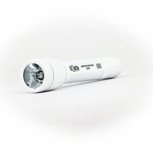 Elzetta Charlie 3-cell flashlight with Cerakote Stormtrooper White finish.