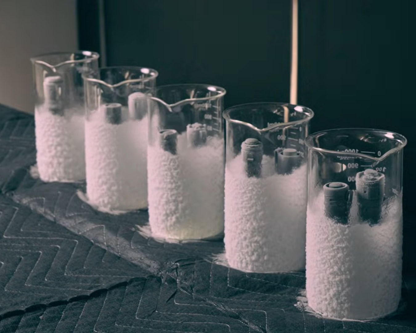 Image showing various flashlights in frozen nitrogen