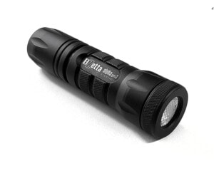 Elzetta Alpha Gen3 Model A123 Flashlight with Standard Bezel Ring, Flood Lens and Alpha Gen3 Hi/Low Tailcap