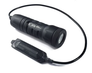 Elzetta Alpha Gen3 Model A126 Flashlight with Standard Bezel Ring, Flood Lens and 12-inch Tape Switch