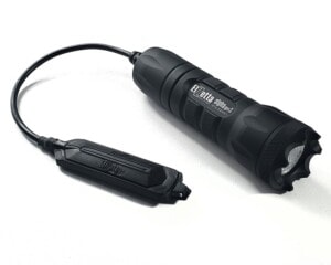 Elzetta Alpha Gen3 Model A325 Flashlight with Crenellated Bezel Ring, Flood Lens and 5-inch Tape Switch