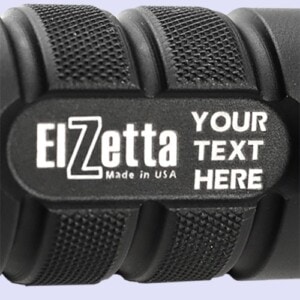 Sample image of custom engraving area for Elzetta Alpha Flashlights