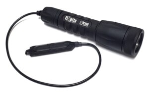 Elzetta Bravo High Candela 2-Cell Flashlight with Standard Bezel and 12-inch Tape Switch