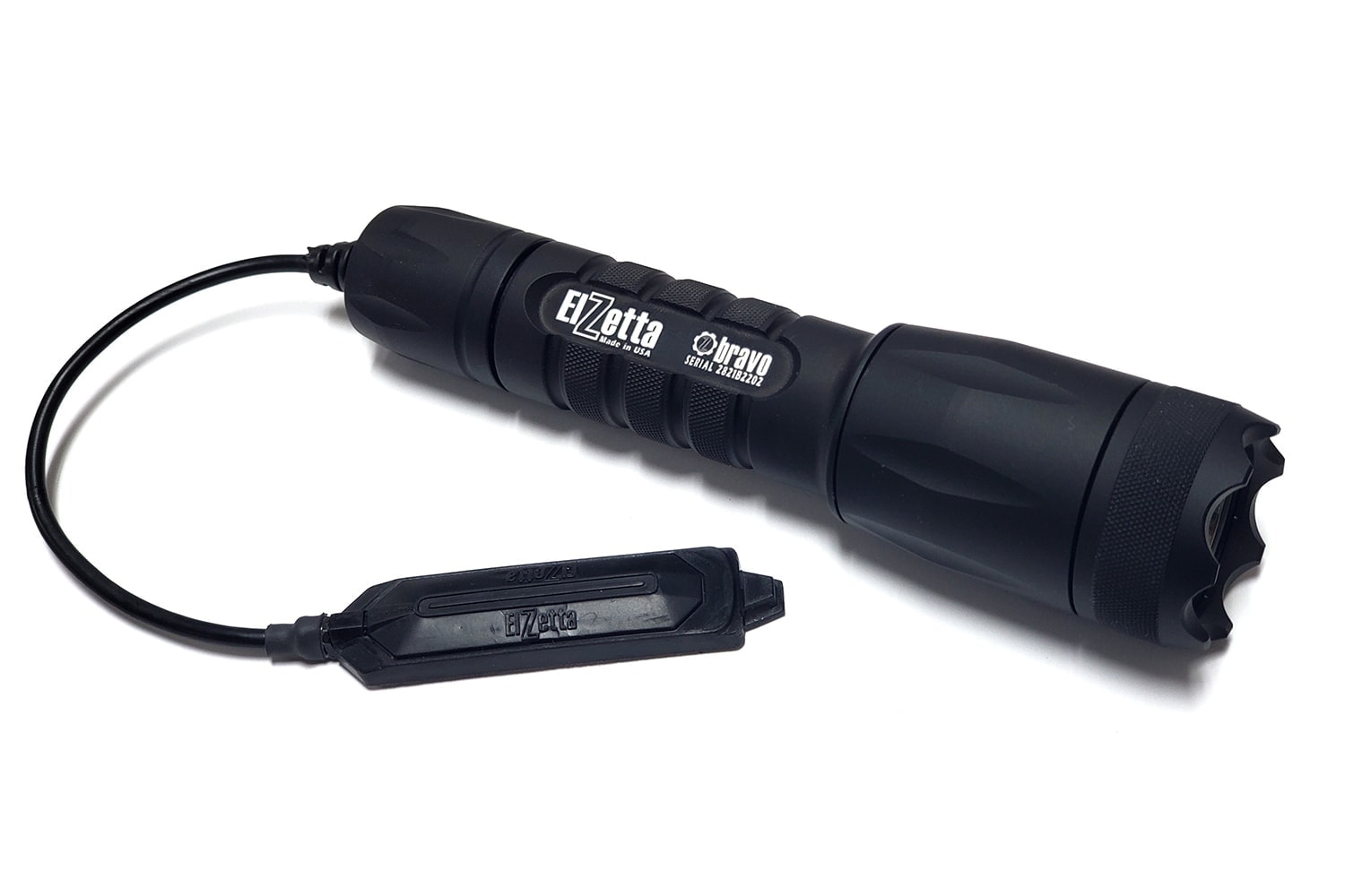 Elzetta Bravo High Candela 2-Cell Flashlight with 5-inch Tape Switch