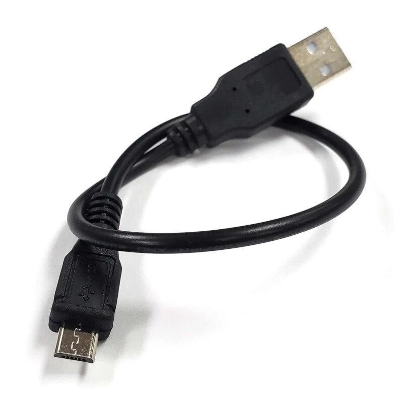 USB to micro USB charging cable for charging Elzetta brand rechargeable batteries.