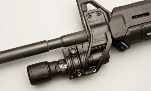 Elzetta ZFH1500 Flashlight Mount Installed on an AR-15 Rifle with Elzetta Flashlight