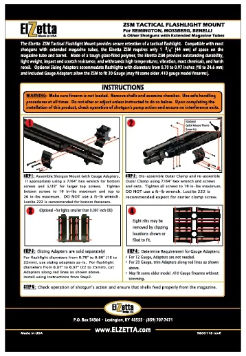 ZSM Tactical Flashlight Holder Instructions Thumbnail