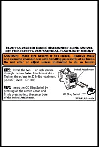 ZSS8700 QD Sling Swivel Kit ZSS8700 Quick Disconnect Sling Swivel Kit for ZSM Mount Instructions Thumbnail